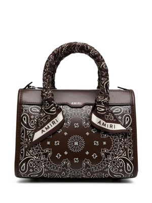 AMIRI Bandana leather crossbody bag - Brown