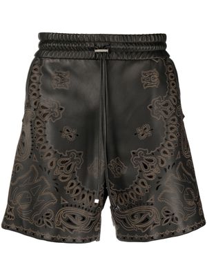 AMIRI bandana leather shorts - Black