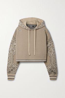 AMIRI - Bandana Oversized Jacquard-knit Cotton And Cashmere-blend Hoodie - Neutrals