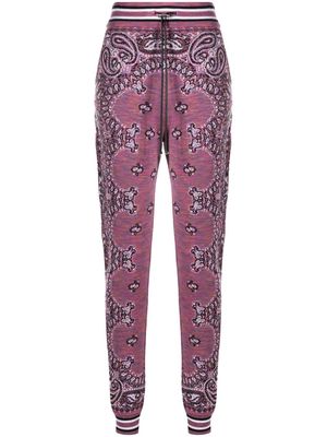 AMIRI bandana-pattern knitted track pants - Purple