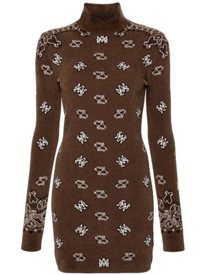 AMIRI bandana-print terry-cloth minidress - Brown