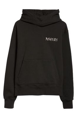 AMIRI Baroque Logo Cotton Graphic Hoodie in Black