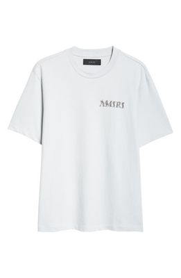 AMIRI Baroque Logo Cotton Graphic T-Shirt in Gray Dawn