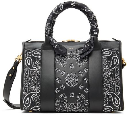 AMIRI Black Mini City Bandana Top Handle Bag