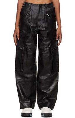 AMIRI Black Paneled Leather Cargo Pants