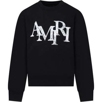 AMIRI Black Sweatshirt For Kids With Logo