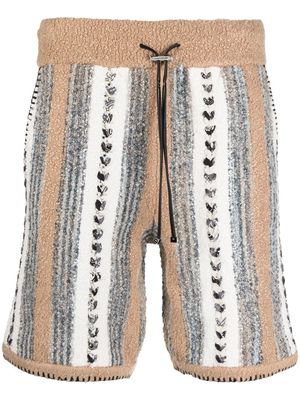 AMIRI bouclé-knit striped shorts - Neutrals