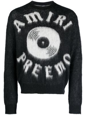 AMIRI brushed-effect logo-print jumper - Black