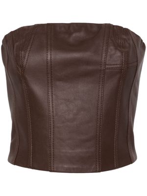 AMIRI bustier-style leather top - Brown