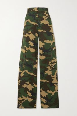 AMIRI - Camouflage-print Cotton-blend Ripstop Wide-leg Cargo Pants - Brown