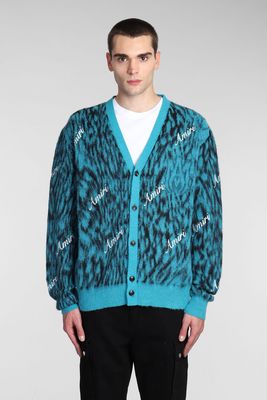 AMIRI Cardigan In Blue Wool