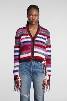 AMIRI Cardigan In Multicolor Cotton And Nylon