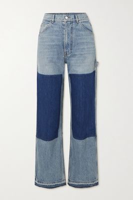 AMIRI - Carpenter Patchwork Denim High-rise Straight-leg Jeans - Blue