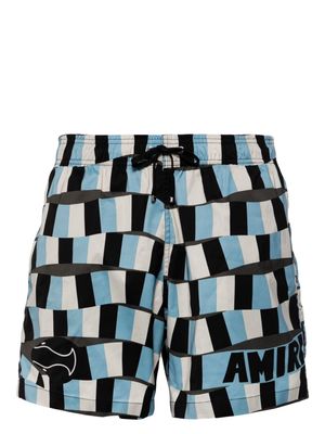 AMIRI checkered swim shorts - Black