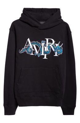 AMIRI Chinese New Year Embroidered Cotton Hoodie in Black