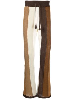 AMIRI colour-block knitted track pants - Brown