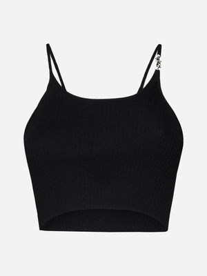 AMIRI Cotton And Silk Asymmetric Crop Top