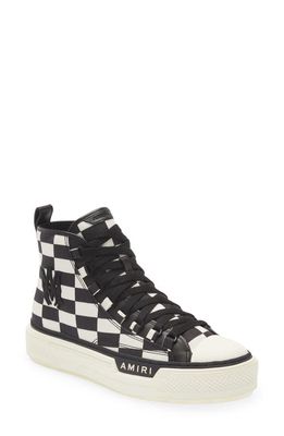 AMIRI Court Checkerboard High Top Sneaker in White /Black