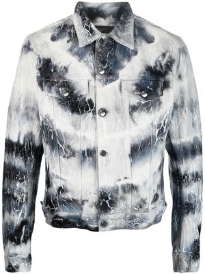 AMIRI cracked-effect denim jacket - Blue