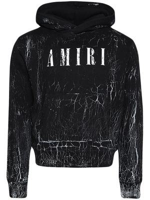 AMIRI cracked logo-print hoodie - Black