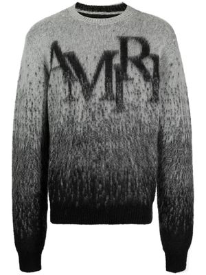 AMIRI crew-neck intarsia-knit logo jumper - Grey