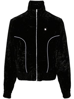 AMIRI crushed-velvet track jacket - Black