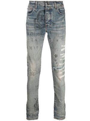 AMIRI distressed-effect straight-leg jeans - Blue