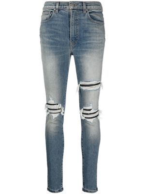 AMIRI distressed high-waist cropped jeans - Blue