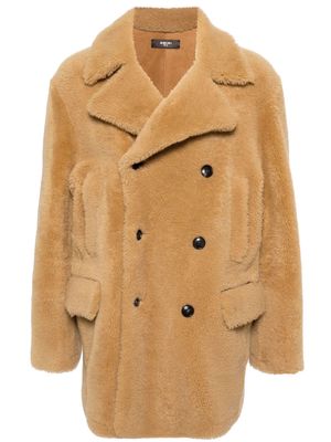 AMIRI double-breasted shearling coat - Brown