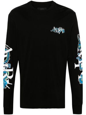 AMIRI Dragon-print cotton T-shirt - Black