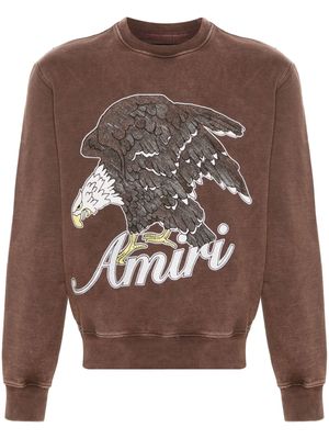 AMIRI Eagle-print cotton sweatshirt - Brown