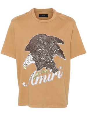 AMIRI eagle-stamp cotton T-shirt - Brown