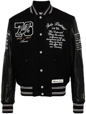 AMIRI Eagle Varsity leather-panelled bomber jacket - Black
