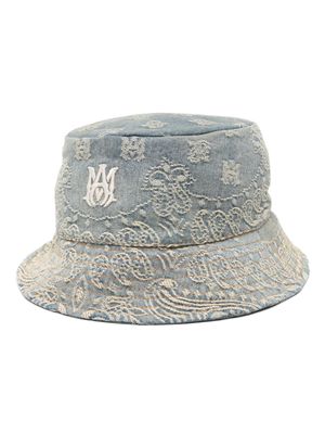 AMIRI embroidered bandana print bucket hat - Blue