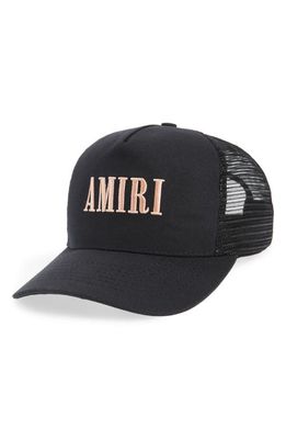 AMIRI Embroidered Core Logo Trucker Hat in Black