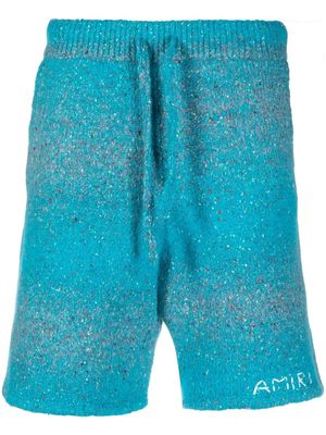 AMIRI embroidered-logo knitted shorts - Blue