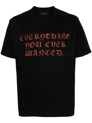 AMIRI Everything slogan-print T-shirt - Black
