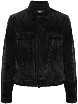 AMIRI faded panelled denim jacket - Black