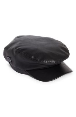 AMIRI Faux Leather Driving Cap in Black