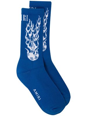 AMIRI Flame intarsia-knit socks - Blue