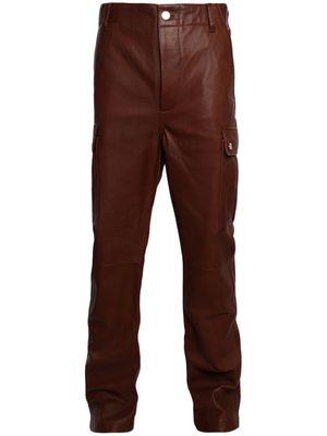 AMIRI flared leather cargo pants - Brown