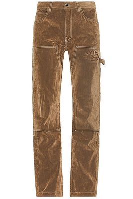 Amiri Flocked Carpenter Pant in Brown