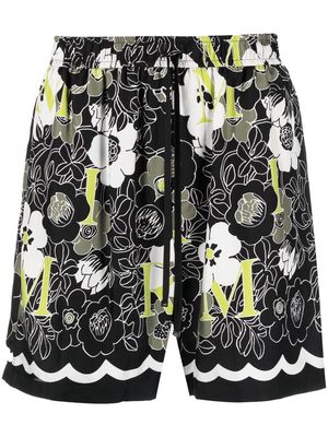AMIRI floral print silk shorts - Black