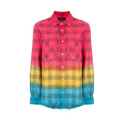 AMIRI Frayed Degrade Checked Shirt