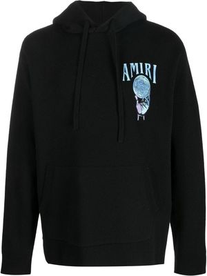 AMIRI graphic-embroidered cotton hoodie - Black