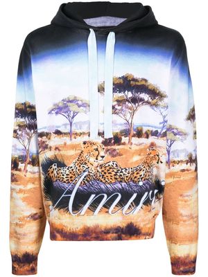 AMIRI graphic-print cotton hoodie - Blue