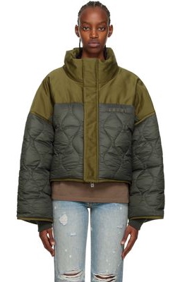 AMIRI Green Quilted Puffer Down Jacket