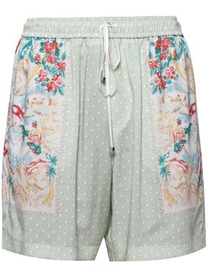 AMIRI Hawaiian polka-dot track shorts - Green