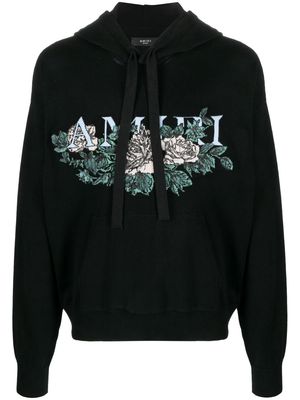 AMIRI intarsia-knit logo hoodie - Black