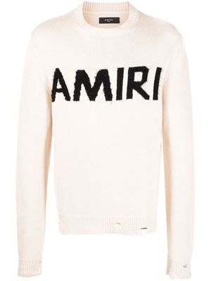 AMIRI intarsia-knit ribbed-trim jumper - Neutrals